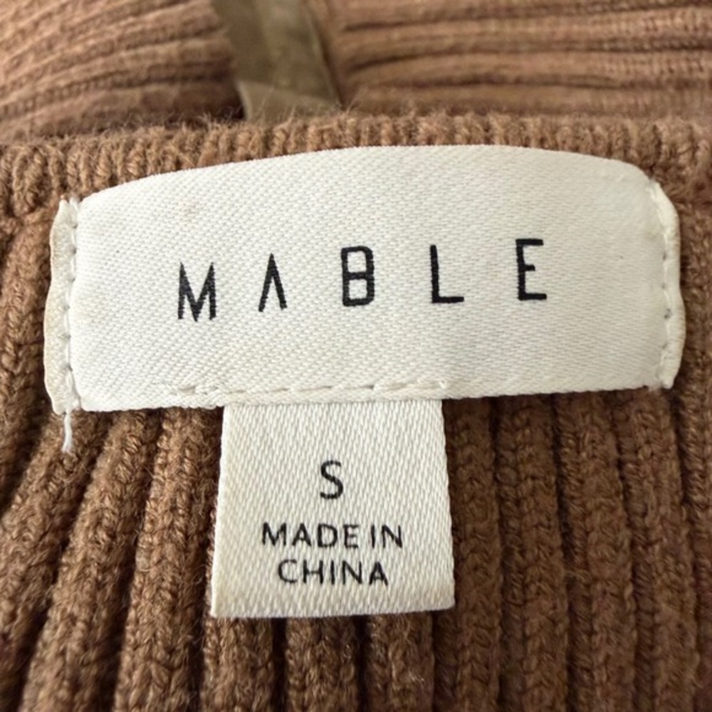 Mable Brown Ribbed Knit Hook and Eye Corset Crop‎ Top Small - Picture 5 of 6